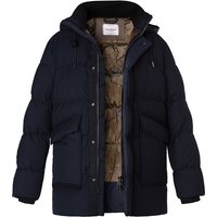 handstich Herren Daunenjacke blau Mikrofaser unifarben von handstich