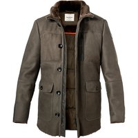 handstich Herren Lammfelljacke braun unifarben von handstich