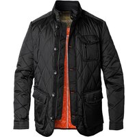 handstich Herren Steppjacke Schwarz Mikrofaser unifarben von handstich