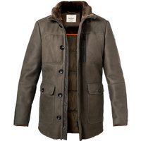 handstich Herren Lammfelljacke braun unifarben von handstich