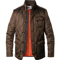 handstich Herren Steppjacke braun Mikrofaser unifarben von handstich