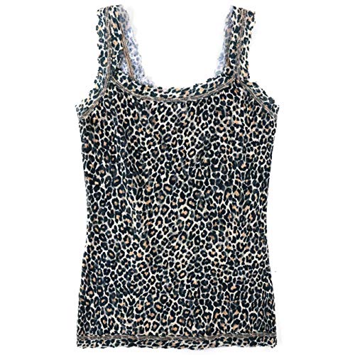 hanky panky Classic Cami - Klassisches Trägerhemd, Unterhemd Damen Spitze aus Stretch-Spitze Signature Lace, Camisole Unterwäsche Damen, Color Classic Leopard Print - Size L von hanky panky