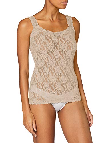 hanky panky Classic Cami - Klassisches Trägerhemd, Unterhemd Damen Spitze aus Stretch-Spitze Signature Lace, Lingerie Camisole Unterwäsche, Color Chai - Size XL von hanky panky