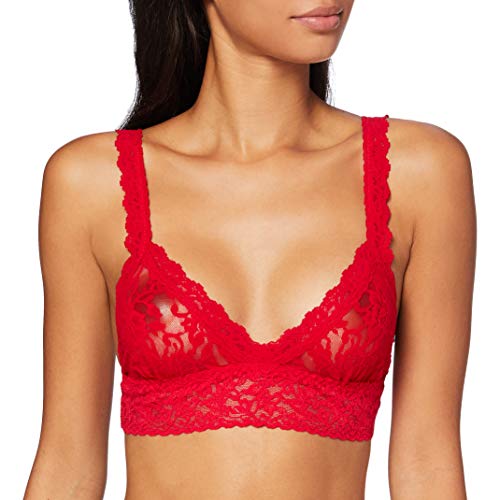 hanky panky Crossover Bralette - Bustier Damen Bralette aus Stretch-Spitze, Lingerie Damenwäsche Signature Lace, Zero Feel, BH Ohne Bügel, Color Rot - Size M von hanky panky