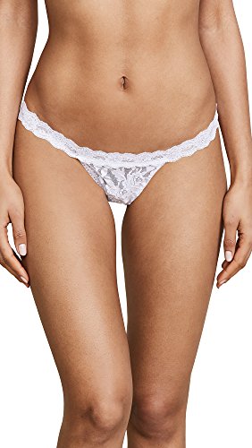 hanky panky G-String - Tanga String Damen, Unterwäschen Damen Baumwolle, Slip Damen aus Stretch-Spitze Signature Lace, Color Weiss - One Size von hanky panky