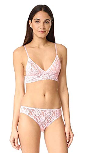 hanky panky Triangle Bralette - Bustier Damen, Dreieck-Bralette aus Stretch-Spitze Signature Lace, Lingerie Damenwäsche Zero Feel, BH Ohne Bügel, Color Bliss - Size L von hanky panky