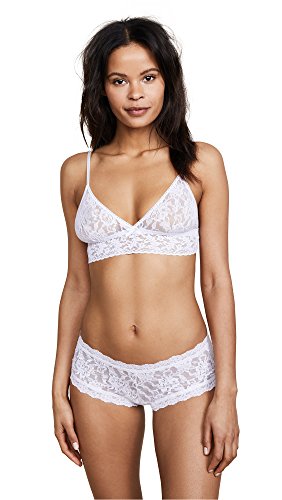 hanky panky Triangle Bralette - Bustier Damen, Dreieck-Bralette aus Stretch-Spitze Signature Lace, Lingerie Damenwäsche Zero Feel, BH Ohne Bügel, Color Weiss - Size M von hanky panky