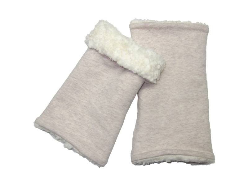 Armstulpen Mit Teddyplüschfutter, Beige-Meliert von hannabobia