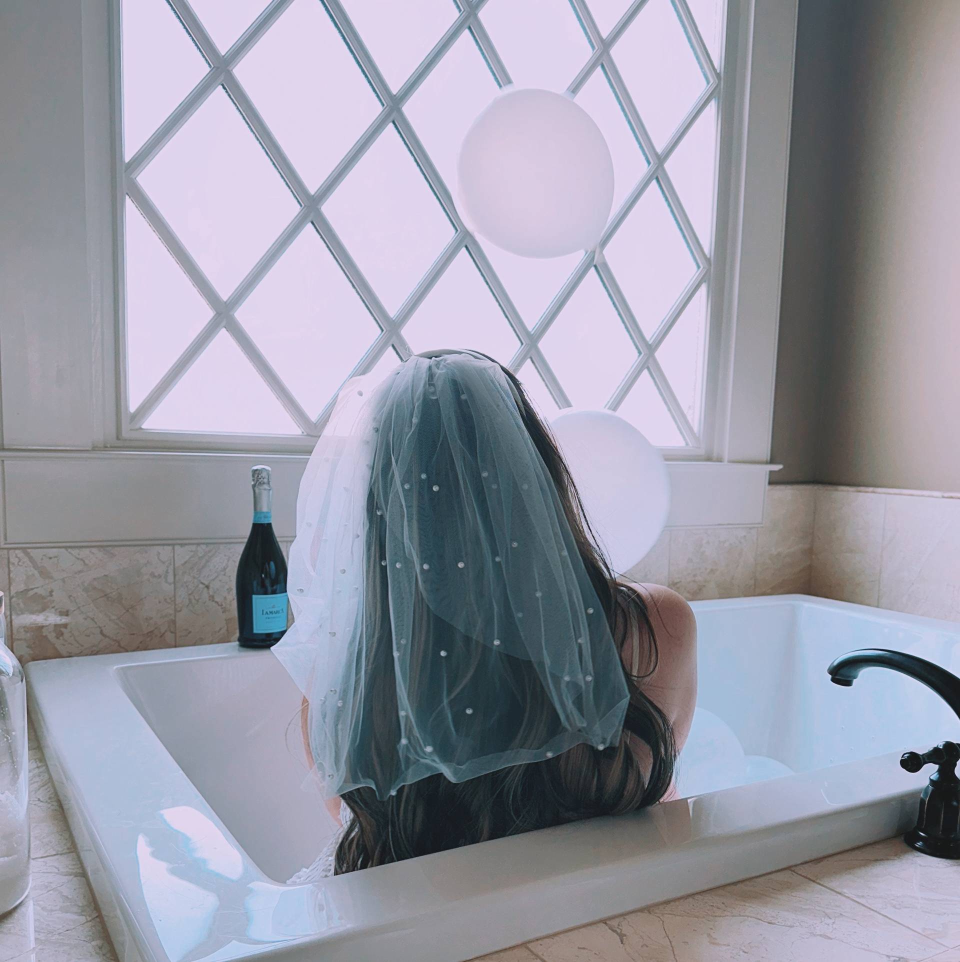 Junggesellinnenabschied Weißes Stirnband Mit Abnehmbaren Perle Schleier, Für Junggesellinnenabschiede, Hochzeiten, Brautduschen von hannarobertsshop