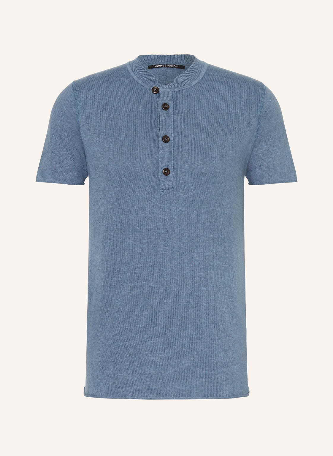 Hannes Roether Henley-Shirt blau von hannes roether