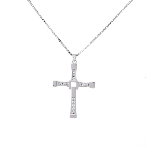 Haobook Halskette mit Kreuzanhänger „Speed and Passion" von Dominic Toretto 925er Sterlingsilber Kette mit Kreuzanhänger für Herren Schmuck Weihnachts- und Erntedankgeschenke Unisex,L# Haobook Halskette mit Kreuzanhänger „Speed and Passion" von Dominic Toretto 925er Sterlingsilber Kette mit Kreuzanhänger für Herren Schmuck Weihnachts- und Erntedankgeschenke Unisex,L# von haobook