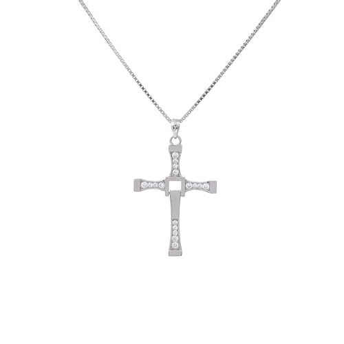 Haobook Halskette mit Kreuzanhänger „Speed and Passion" von Dominic Toretto 925er Sterlingsilber Kette mit Kreuzanhänger für Herren Schmuck Weihnachts- und Erntedankgeschenke Unisex,S# Haobook Halskette mit Kreuzanhänger „Speed and Passion" von Dominic Toretto 925er Sterlingsilber Kette mit Kreuzanhänger für Herren Schmuck Weihnachts- und Erntedankgeschenke Unisex,S# von haobook