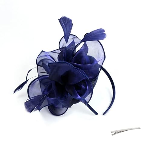 Damen Fascinator Hut Hochzeit Braut Mesh Kopfbedeckung Frauen Mädchen Haar Clip Accessoire Elegant Klassisch Party Haarschmuck Federn Blumen Kopfschmuck 20er Jahre Stirnband für Kirche Tea Cocktail von haozaikeji