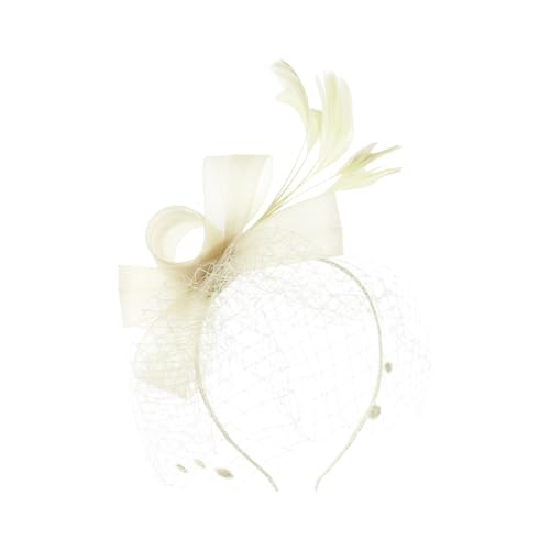 Damen Fascinators Hut Schleife Hochzeit Cocktail Party Kopfbedeckung Schleier 20er Jahre Kopfschmuck Blumen Federn Elegant Accessoire Hütchen Pillbox Clip Haarschmuck für Kirche Kostüm von haozaikeji