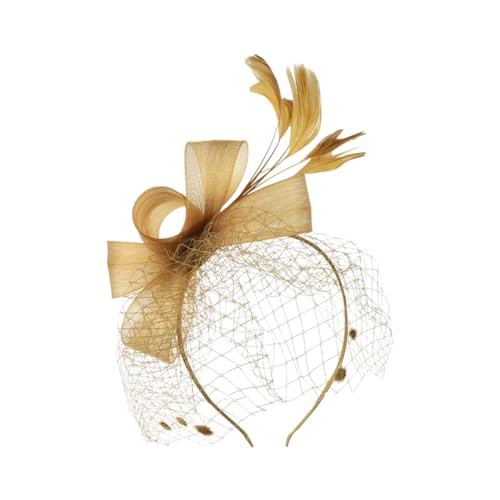 Damen Fascinators Hut Schleife Hochzeit Cocktail Party Kopfbedeckung Schleier 20er Jahre Kopfschmuck Blumen Federn Elegant Accessoire Hütchen Pillbox Clip Haarschmuck für Kirche Kostüm von haozaikeji