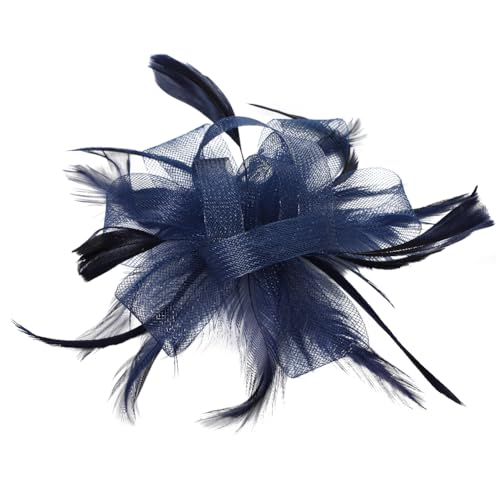 Fascinator Hut Blumen Pillbox Hut mit Schleier Federn Braut Kopfbedeckung Damen Mädchen Haar Clip Elegant Hochzeit Kirche Kopfschmuck Accessoire Cocktail Tea Party 20er 50er Jahre Haarschmuck von haozaikeji