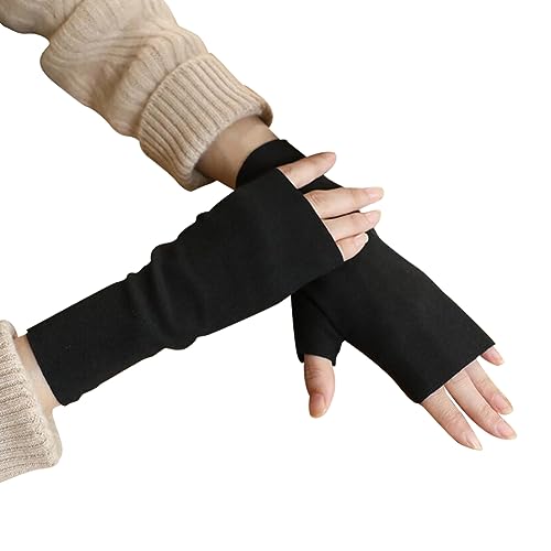 Fingerlose Handschuhe Warm Winterhandschuhe Damen Kurze Armstulpen Pulswärmer Handgelenkwärmer Unisex Fleece Handschuhe Plüsch Stulpen Handgelenk Arm Handwärmer Wollenhandschuhe für Schreiben Outdoor von haozaikeji