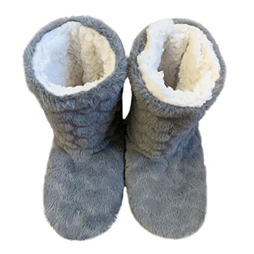 Hohe Hausschuhe Warm Damen Herren Hausstiefel Winter Hüttenstiefel Plüsch Hüttenschuhen Unisex Winterhausschuhe Kuschelig Wärme Pantoffeln Rutschfest Bequem Slipper Stiefel Schuhe für Drinnen Draußen von haozaikeji