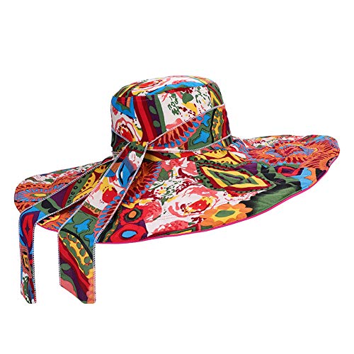 Sonnenhut Sommer Damen UV Schutz Strandhut Schleife Sommermütze Faltbar UPF 50+ Sommerhut Atmungsaktiv Strandmütze Frauen Breit Krempe Hüte Nackenschutz Sonnenmütze Outdoor Urlaub Schlapphut von haozaikeji