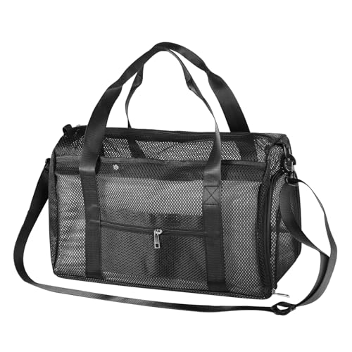 Umhängetasche Mesh Sporttasche Herren Damen Reisetasche Strand Größe Tasche mit Schuhfach und Nassfach Unisex Fitnesstasche Outdoor Freizeittasche Training Verstellbar Handtasche für Gym Urlaub von haozaikeji