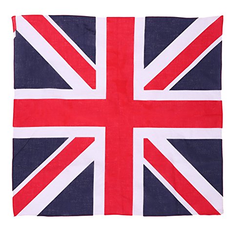 Union Jack Bandana Britische Flagge Halstuch Baumwolle Paisley Bandana Union Jack Taschentuch Stirnband Sport Halstücher Hip Hop Kopfbedeckung Schal Hals Handgelenk Wrap Band für Männer Frauen von haozaikeji