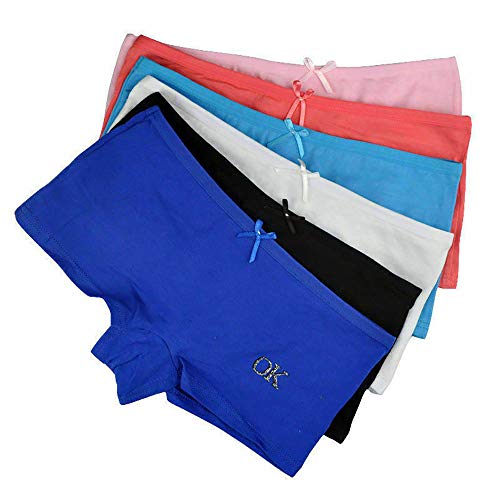 happinesshouse 6er Pack Damen Höschen Panties Stretch Boxer Briefs Unterwäsche Damen Mädchen Baumwolle Hipster Kurze Unterhosen Boxershorts, Mehrfarbig, von happinesshouse