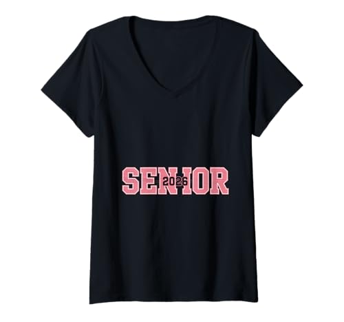 Damen Senior 2026 Class of 2026 Boys Girls Matching-Graduation T-Shirt mit V-Ausschnitt Damen Senior 2026 Class of 2026 Boys Girls Matching-Graduation T-Shirt mit V-Ausschnitt von happy Senior 2026 Class Of-2026 Boys Girls