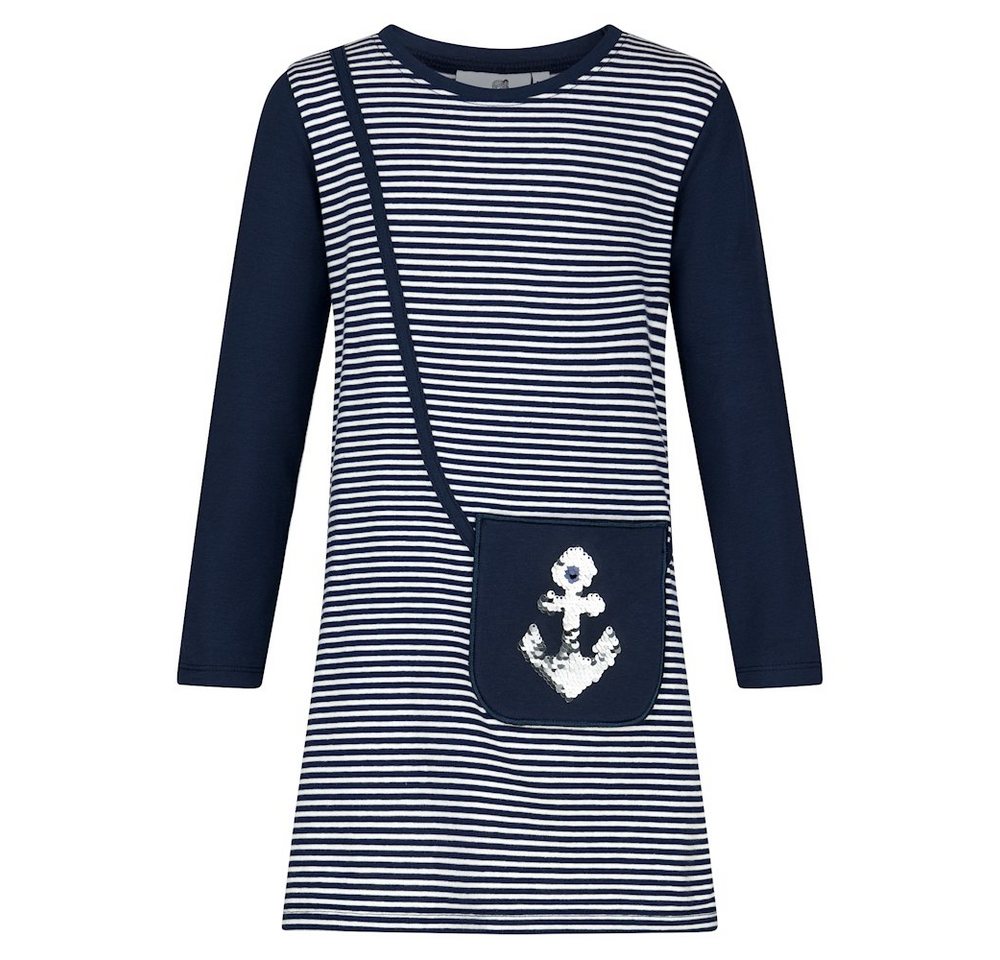 happy girls A-Linien-Kleid Happy Girls Kleid Langarm Pailletten Anker Tasche Stripes navy blau (1-tlg) von happy girls