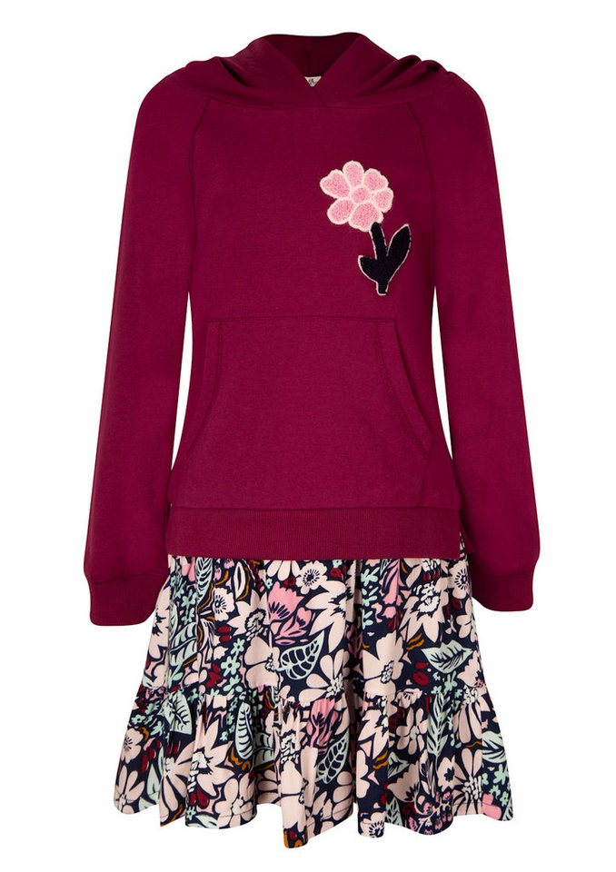happy girls A-Linien-Kleid Happy girls Kleid Blume Kapuze Langarm berry (kein Set, 1-tlg) von happy girls