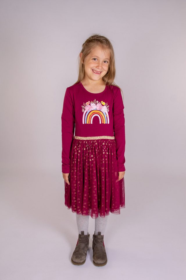 happy girls Jerseykleid mit Tüllrock und hochwertiger Blütenapplikation auf dem Frontmotiv von happy girls