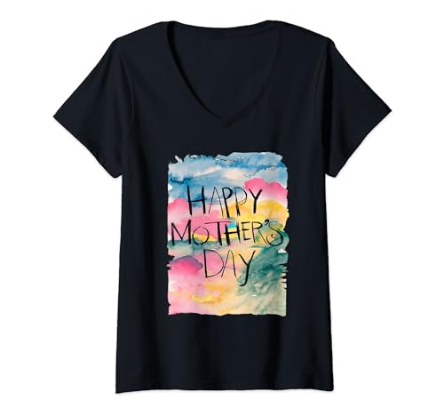 Damen Happy Mother Day for Mom Happy Mom Day Love T-Shirt mit V-Ausschnitt von happy newdesign outfit