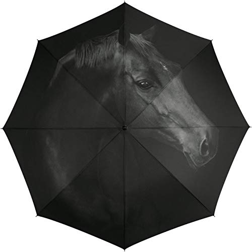 Automatik Regenschirm Taschenschirm Essentials Horse mit wunderschönem Pferdemotiv von Lupsty