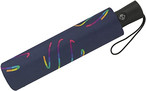 Damen Taschenschirm mit Auf-Zu-Automatik Rainbow Swirls - blau von happy rain