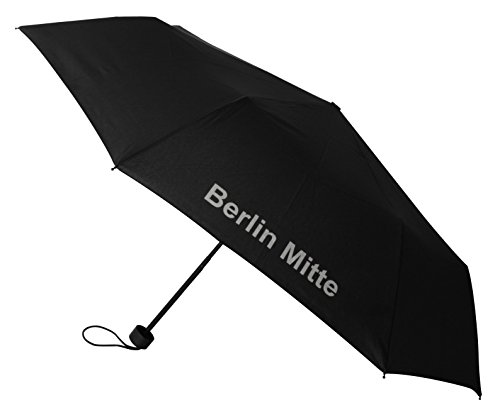Happy Rain Regenschirm Berlin Mitte - Schwarz - Rund - Klein - Polyester - Regen von happy rain