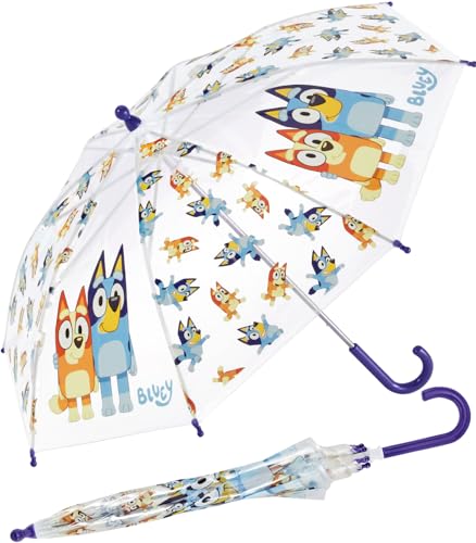 Kinder-Stockschirm transparent BLUEY - Allover von happy rain