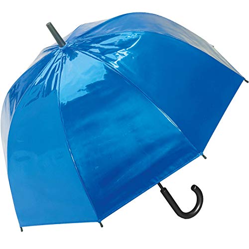 happy rain Automatik Metallic - Blau: Regenschirm für Damen, Typ Stockschirm mit Automatik, 85 cm, 425 Gramm, Glockenform, Knopf zur Automatischen Öffnung von happy rain