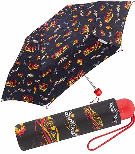 happy rain Ergobrella Kinder-Taschenschirm mit reflektierenden Elementen racing cars von happy rain