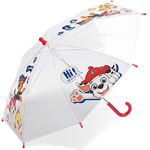 happy rain Kinder-Stockschirm transparent PawPatrol Hi there! - rot von happy rain