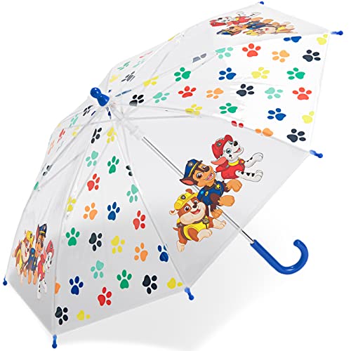 happy rain Kinder-Stockschirm transparent PawPatrol Pfoten - blau von happy rain