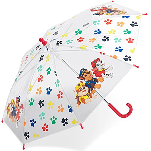 happy rain Kinder-Stockschirm transparent PawPatrol Pfoten - rot von happy rain