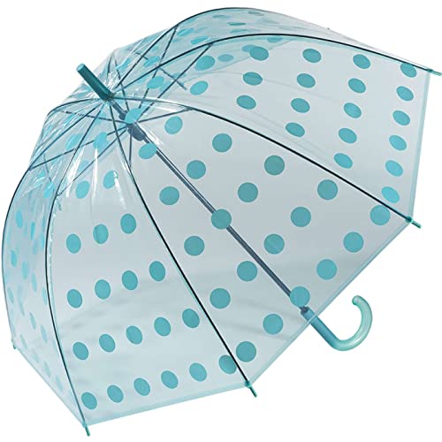 happy rain Regenschirm Damen Transparentschirm Big Dots - blau von happy rain