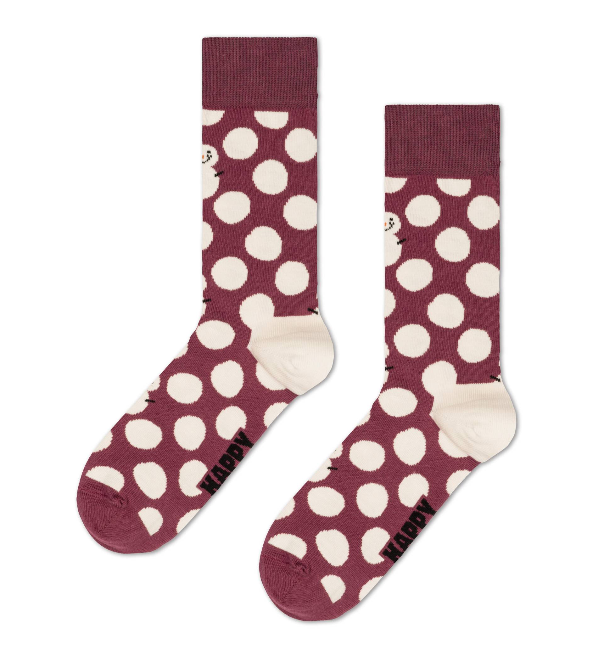 happy socks - Big Dot Snowman Sock Rot - Gr. - 38 von happy socks
