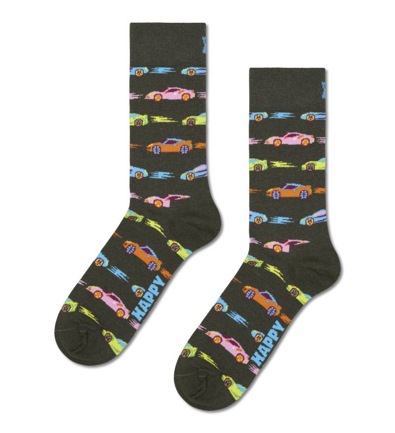 happy socks - Car Stripe Sock Grün - Gr. - 43.5 von happy socks