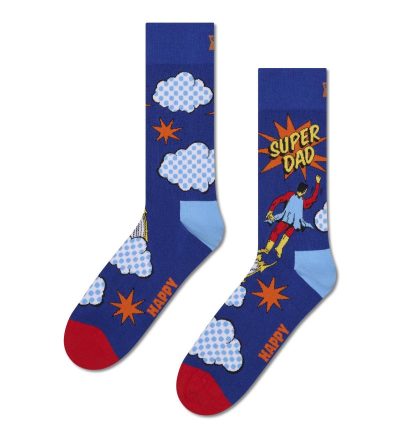 happy socks - Flying Super Dad Sock Blau - Gr. - 43.5 von happy socks