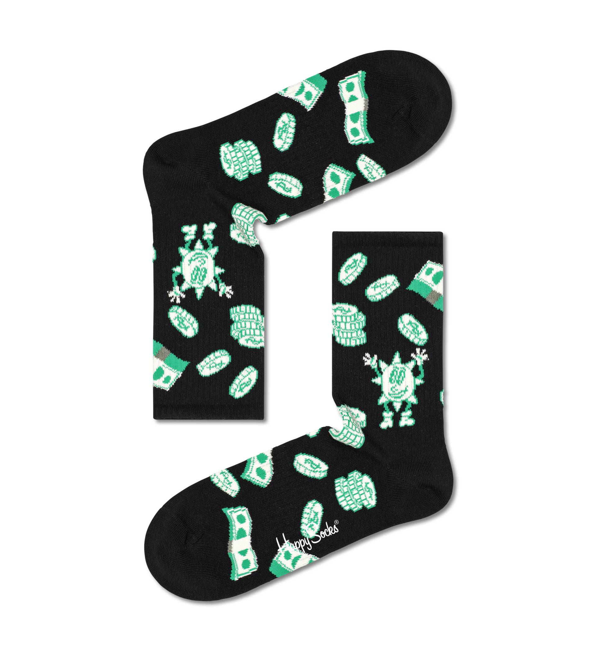 happy socks - Happy Money 3/4 Crew Sock Schwarz - Gr. - 43.5 von happy socks