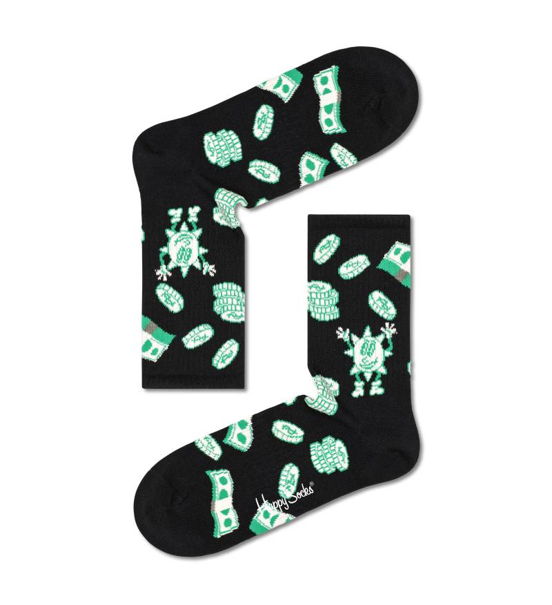 happy socks - Happy Money 3/4 Crew Sock Schwarz - Gr. - 43.5 von happy socks