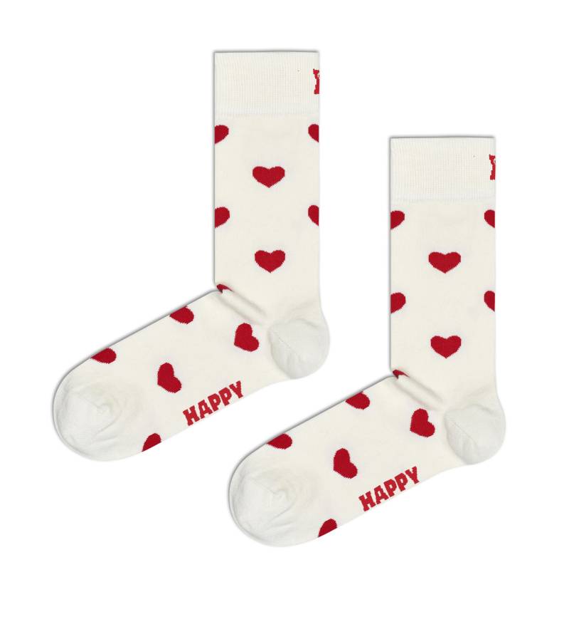happy socks - Heart Sock Weiß - Gr. - 38 von happy socks