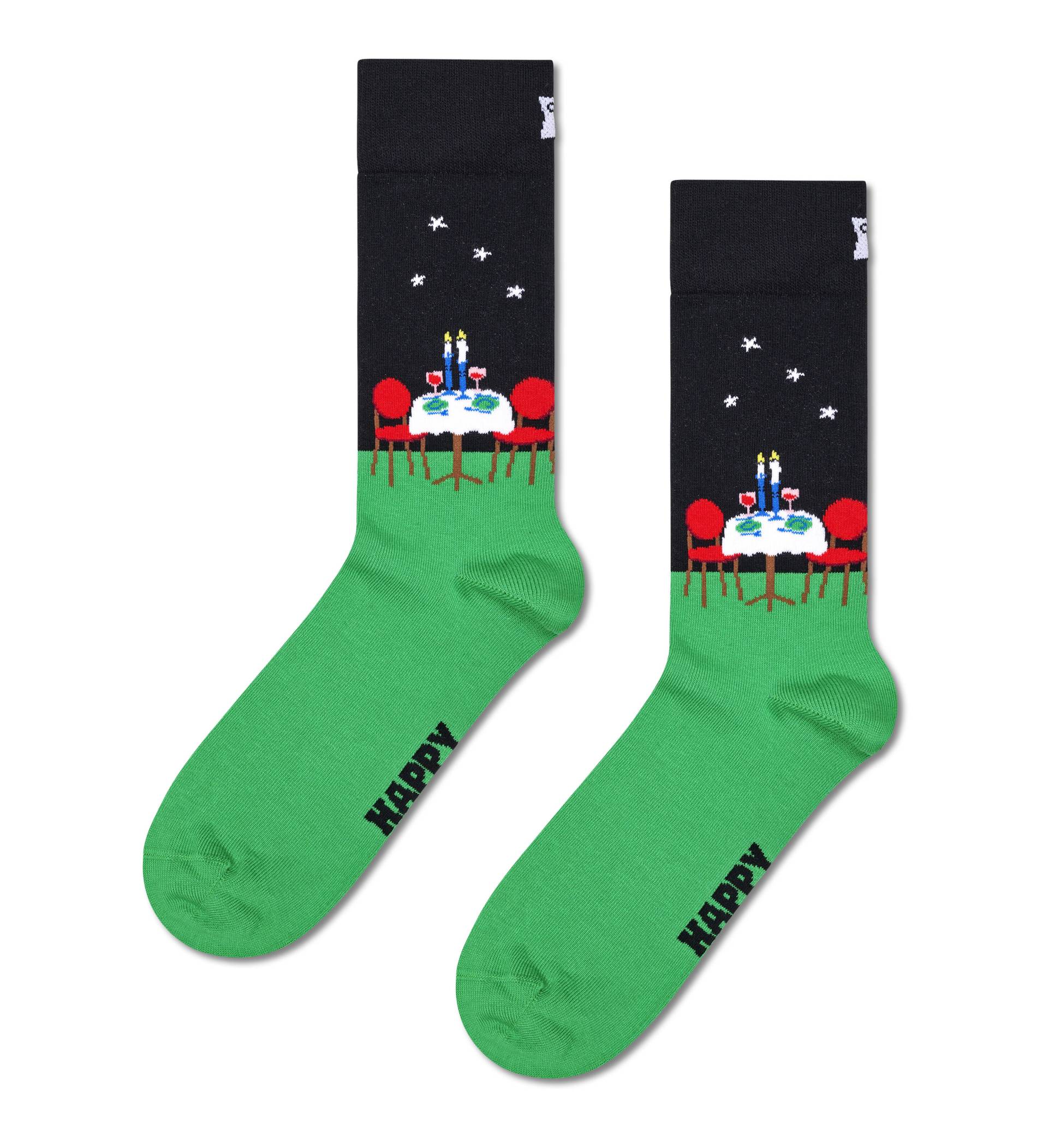 happy socks - Table For Two Sock Grün - Gr. - 38 von happy socks