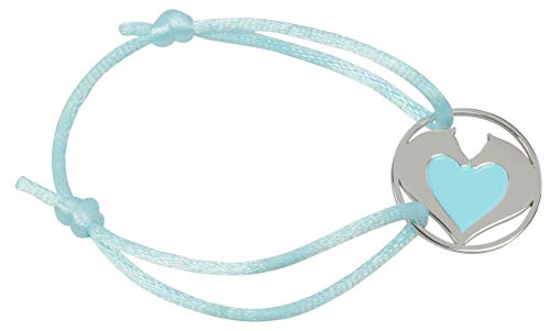 happyROSS Satin-Armband Herzpferde, blau | süßes Armband mit Pferd und Herz | Kinder, Mädchen, Pferdefreunde, Pferdeliebhaber von happyROSS