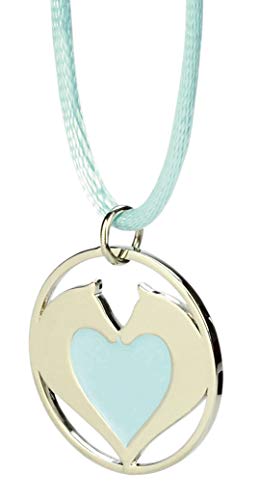 happyROSS Satin-Halskette Herzpferde, blau | süße Halskette mit Pferd und Herz | Kinder, Mädchen, Pferdefreunde, Pferdeliebhaber von happyROSS